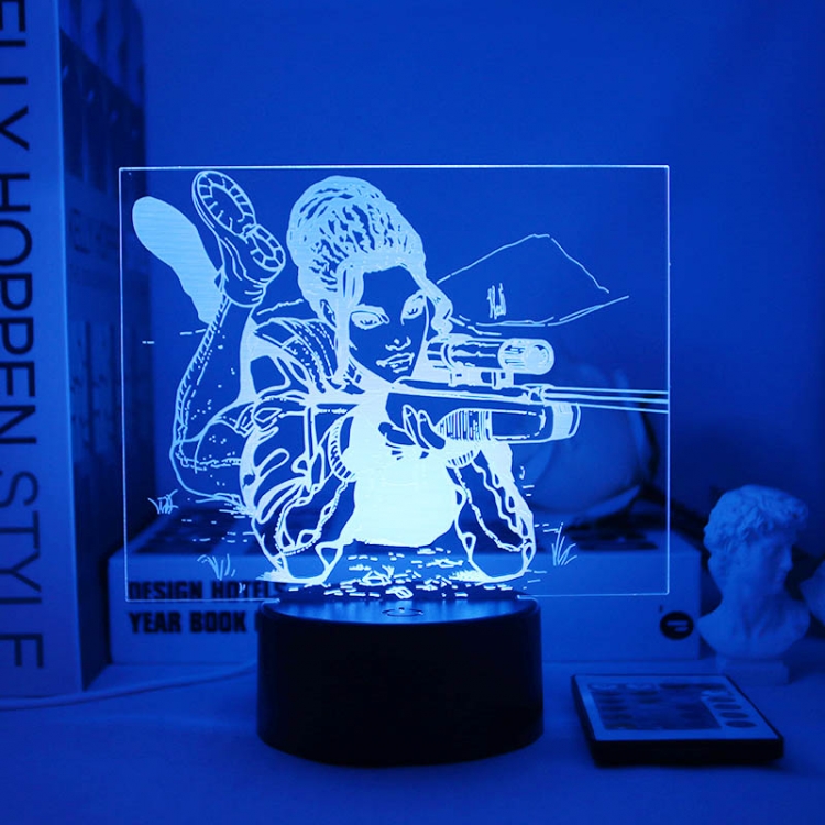 Cyberpunk 3D night light USB touch switch colorful acrylic table lamp BLACK BASE