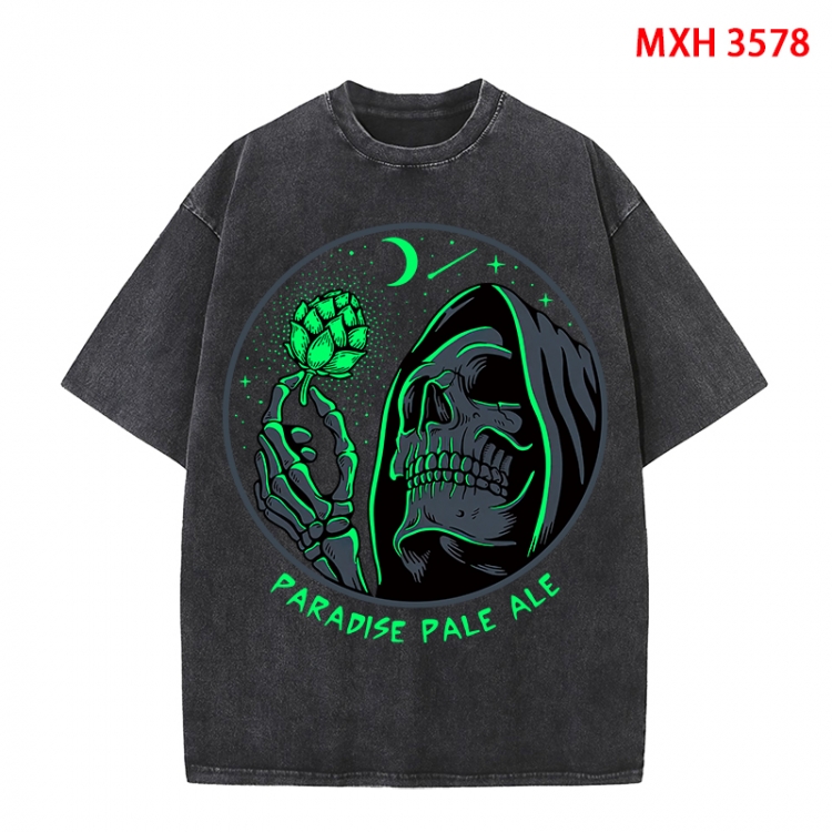 Chaopai Anime peripheral pure cotton washed and worn T-shirt from S to 4XL  MXH-3578