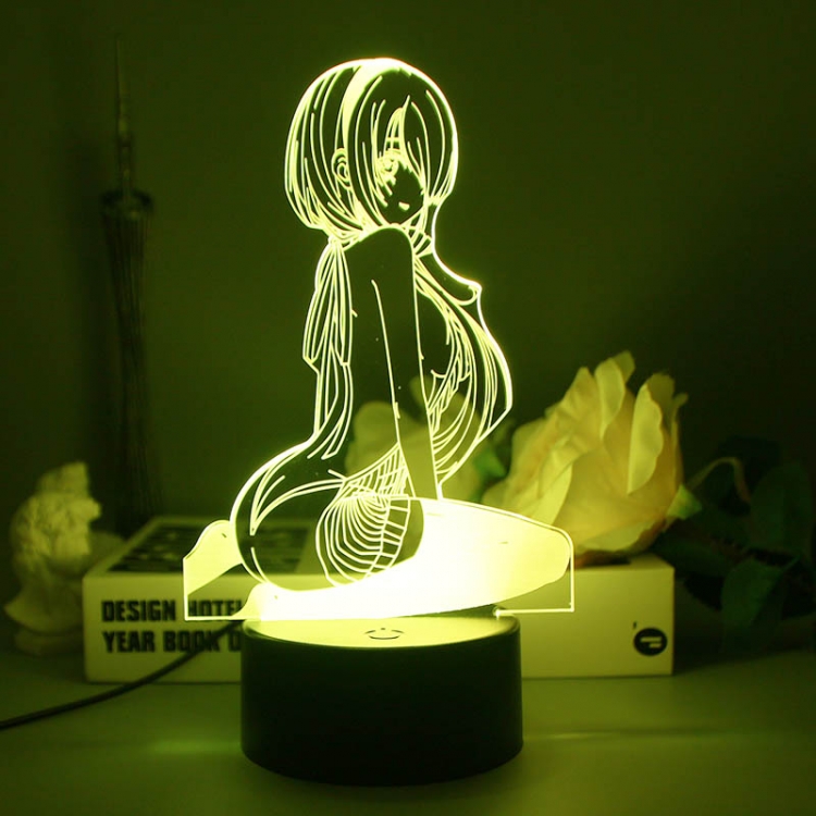 Sexy Beauty 3D night light USB touch switch colorful acrylic table lamp BLACK BASE
