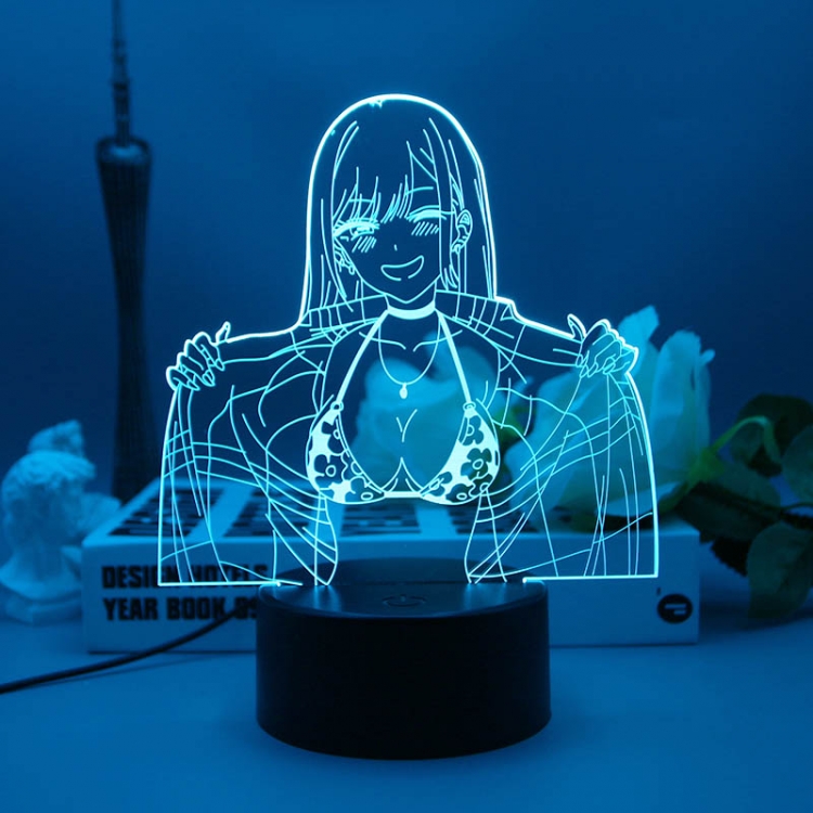 Sexy Beauty 3D night light USB touch switch colorful acrylic table lamp BLACK BASE