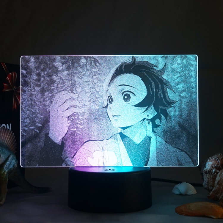 Interior carved 3D USB touch switch LED acrylic luminous creative lamp holder BLACK BASE