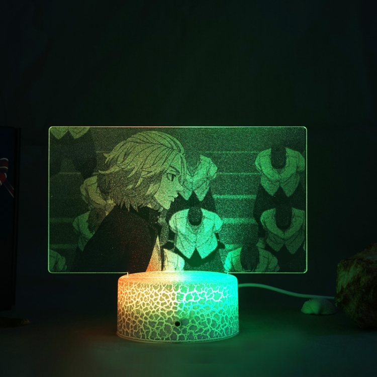 Interior carved 3D USB touch switch LED acrylic luminous creative lamp holder BLACK BASE