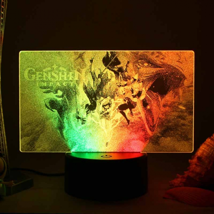 Interior carved 3D USB touch switch LED acrylic luminous creative lamp holder BLACK BASE