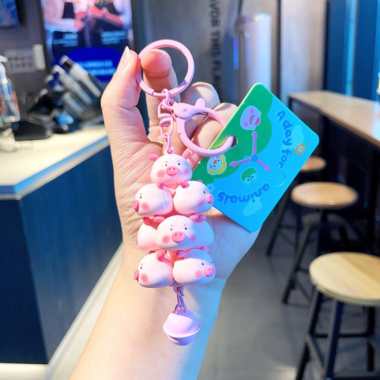 piglet Anime Surrounding 3D Car Keychain Bag Hanging Accessories price for 5 pcs