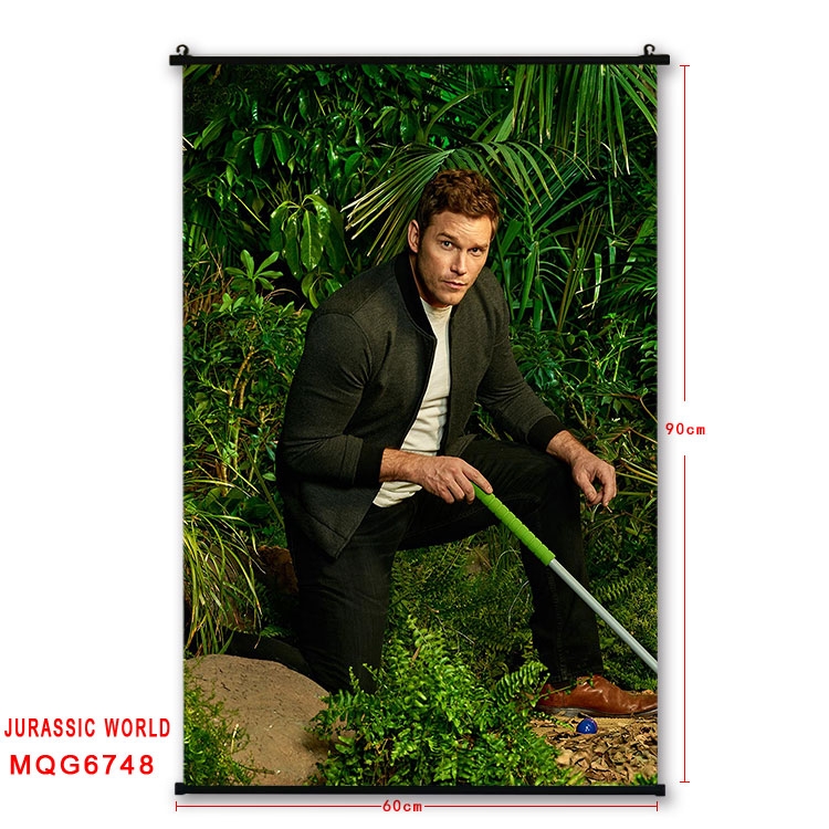 Jurassic World Anime black Plastic rod Cloth painting Wall Scroll 60X90CM MQG-6748