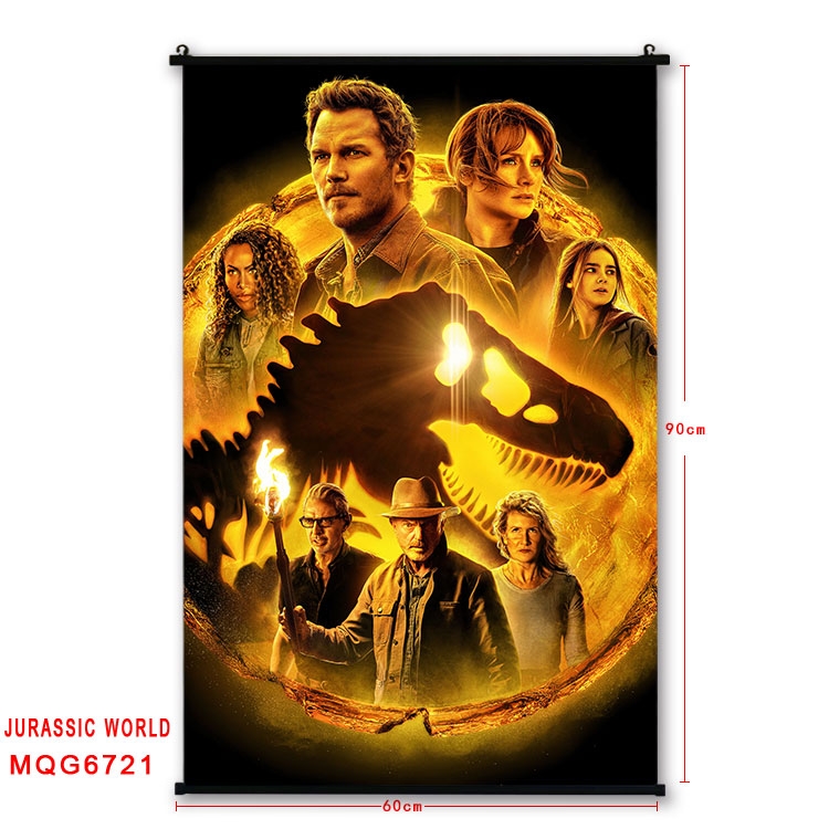 Jurassic World Anime black Plastic rod Cloth painting Wall Scroll 60X90CM MQG-6721