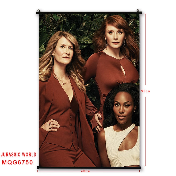 Jurassic World Anime black Plastic rod Cloth painting Wall Scroll 60X90CM MQG-6750