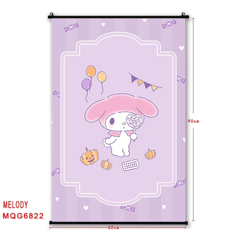 melody Anime black Plastic rod Cloth painting Wall Scroll 60X90CM MQG-6822