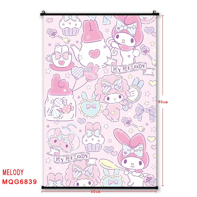melody Anime black Plastic rod Cloth painting Wall Scroll 60X90CM MQG-6839