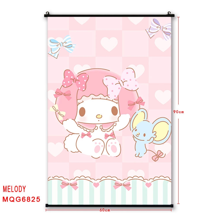 melody Anime black Plastic rod Cloth painting Wall Scroll 60X90CM MQG-6825