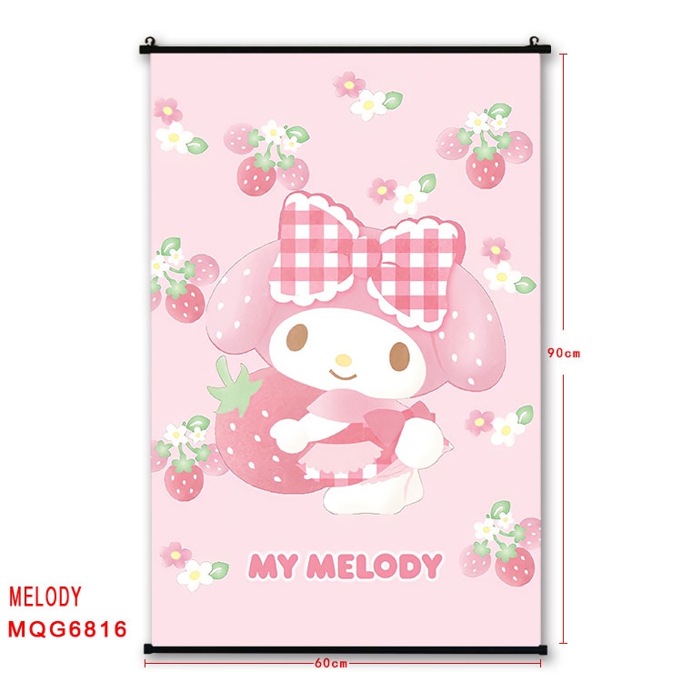 melody Anime black Plastic rod Cloth painting Wall Scroll 60X90CM MQG-6816