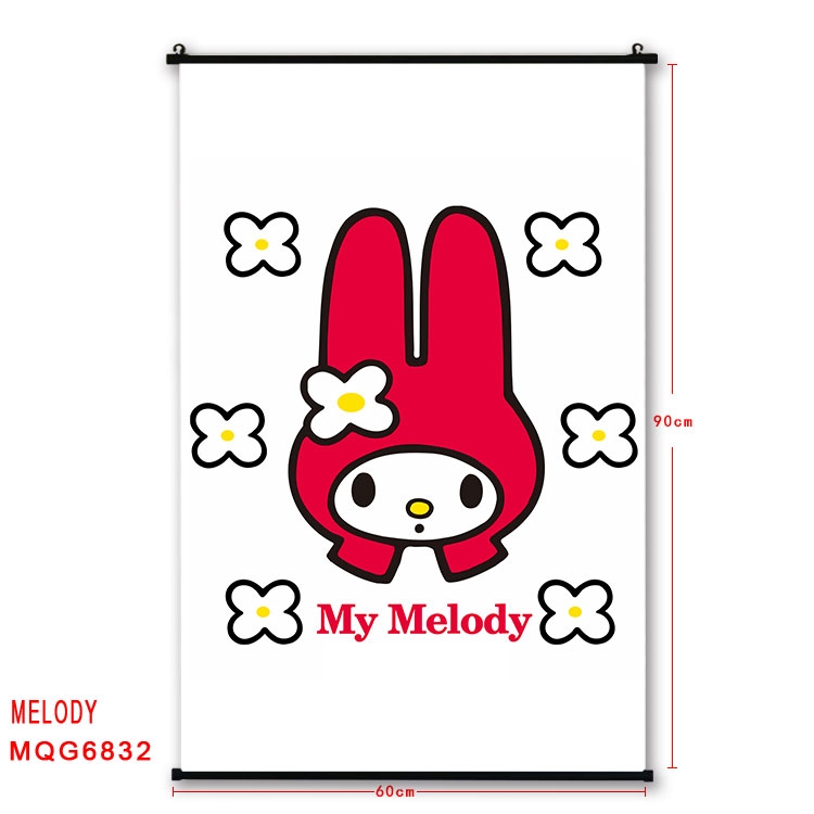 melody Anime black Plastic rod Cloth painting Wall Scroll 60X90CM MQG-6832