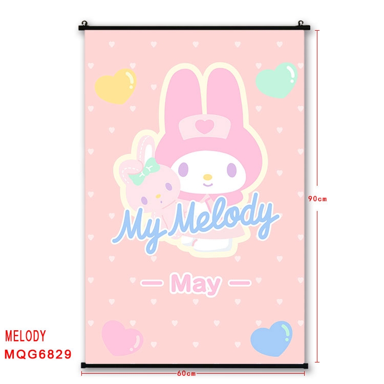 melody Anime black Plastic rod Cloth painting Wall Scroll 60X90CM MQG-6829