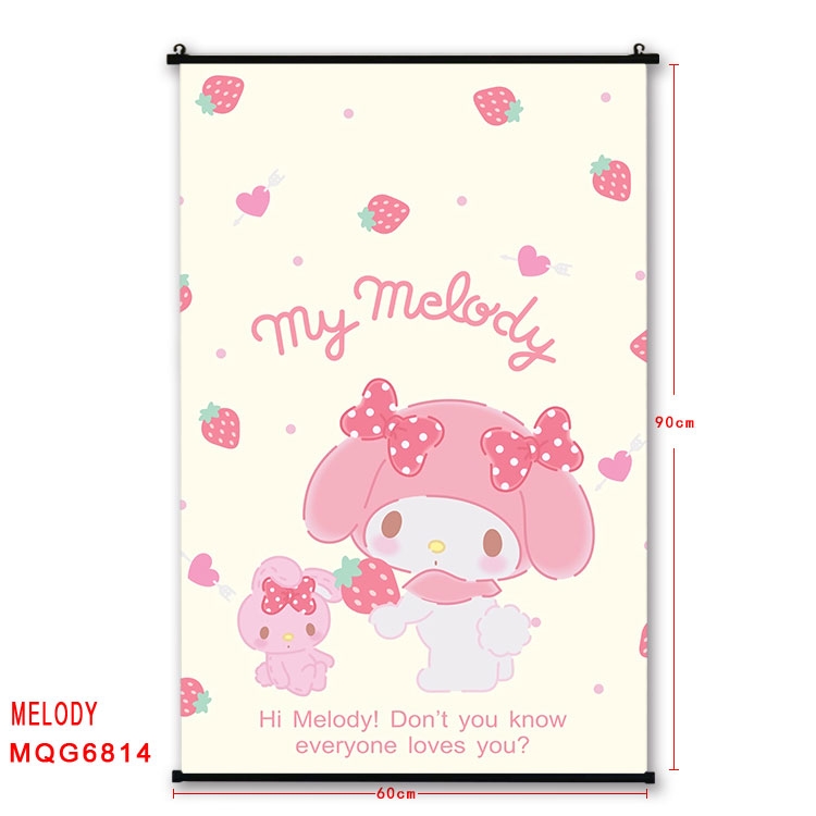 melody Anime black Plastic rod Cloth painting Wall Scroll 60X90CM MQG-6814