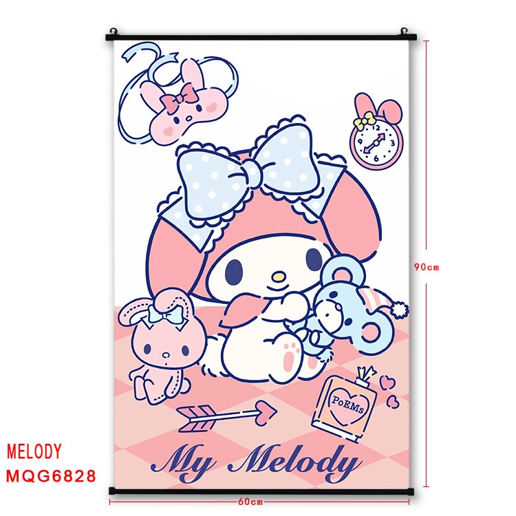melody Anime black Plastic rod Cloth painting Wall Scroll 60X90CM MQG-6828
