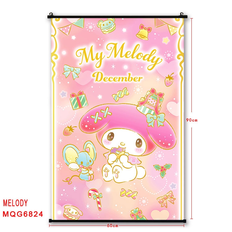 melody Anime black Plastic rod Cloth painting Wall Scroll 60X90CM MQG-6824