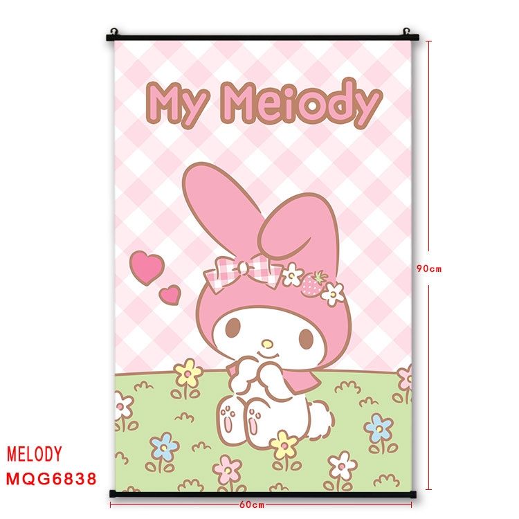 melody Anime black Plastic rod Cloth painting Wall Scroll 60X90CM MQG-6838