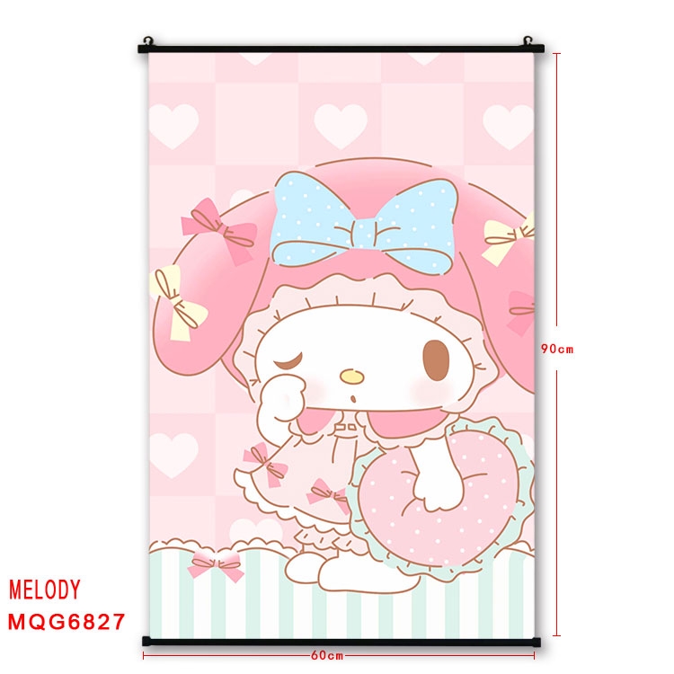 melody Anime black Plastic rod Cloth painting Wall Scroll 60X90CM MQG-6827