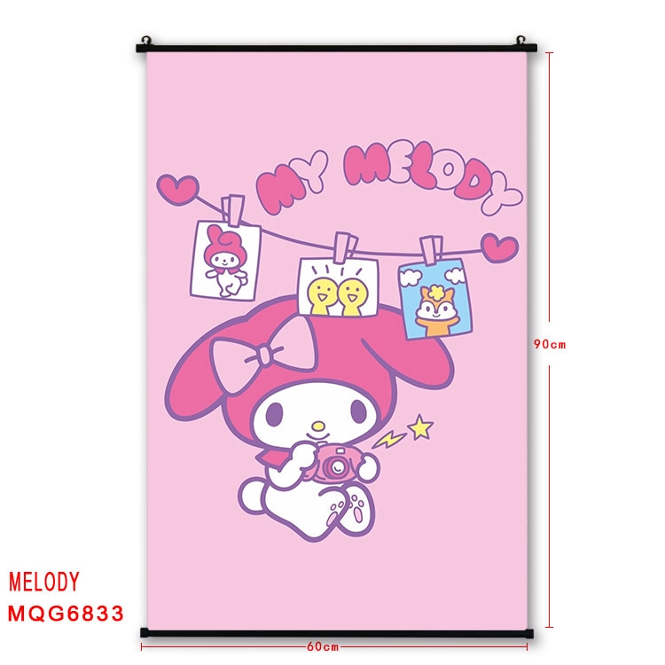 melody Anime black Plastic rod Cloth painting Wall Scroll 60X90CM MQG-6833