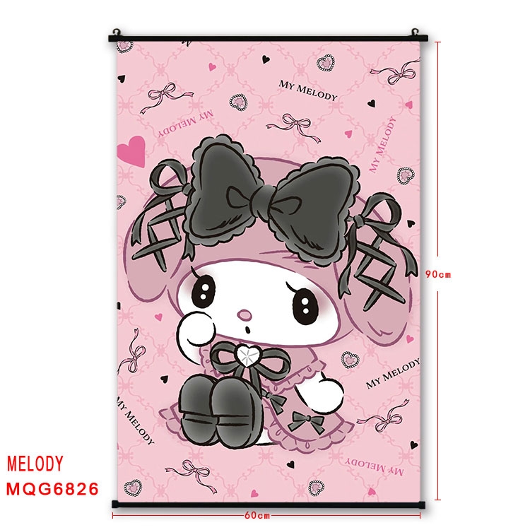 melody Anime black Plastic rod Cloth painting Wall Scroll 60X90CM MQG-6826
