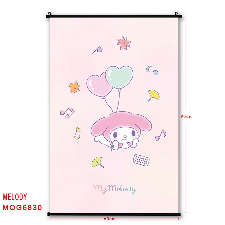 melody Anime black Plastic rod Cloth painting Wall Scroll 60X90CM MQG-6830