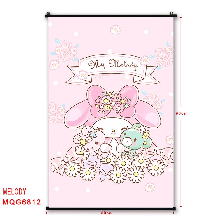 melody Anime black Plastic rod Cloth painting Wall Scroll 60X90CM MQG-6812