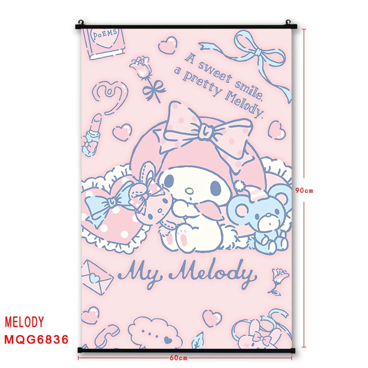 melody Anime black Plastic rod Cloth painting Wall Scroll 60X90CM MQG-6836
