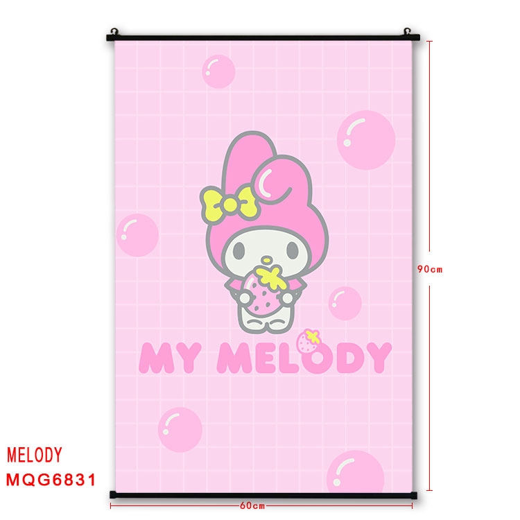 melody Anime black Plastic rod Cloth painting Wall Scroll 60X90CM MQG-6831