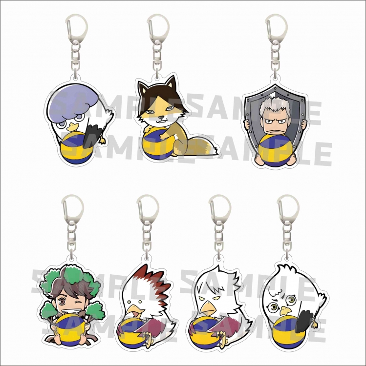 Haikyuu!! Acrylic D button bag pendant key chain price for 5 pcs