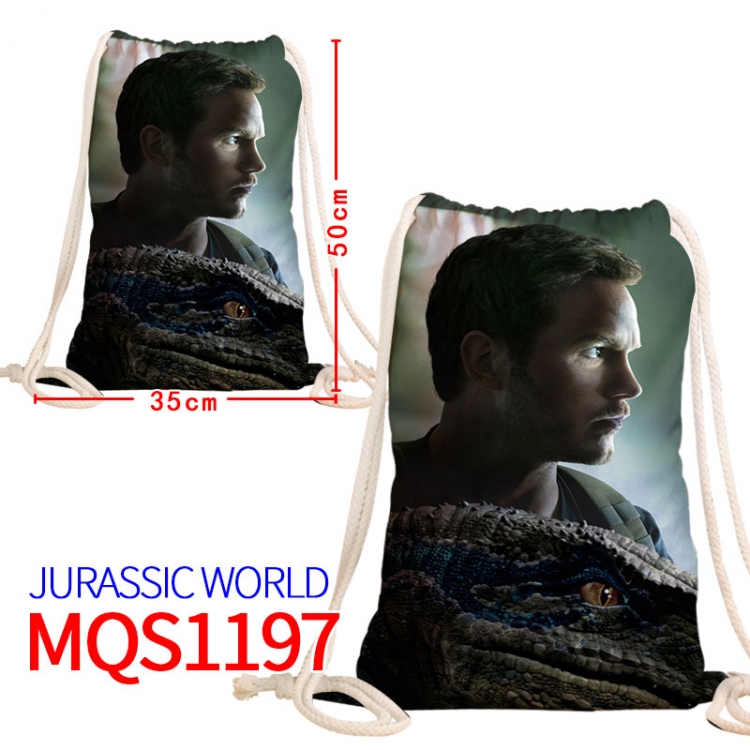 Jurassic World Canvas drawstring pocket backpack 50x35cm MQS-1197