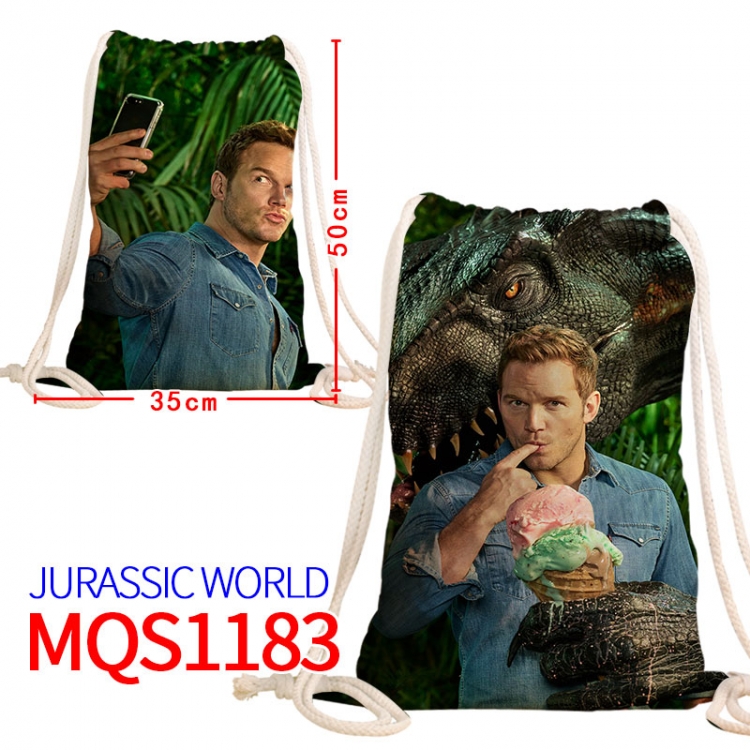 Jurassic World Canvas drawstring pocket backpack 50x35cm  MQS-1183