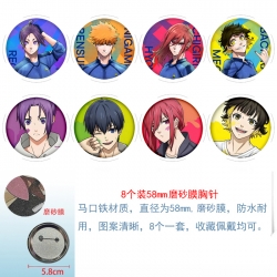 Anime round scrub film brooch ...