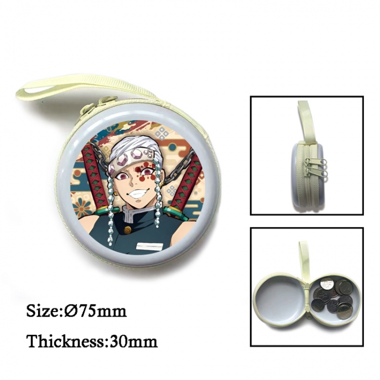 Demon Slayer Kimets Anime Surrounding Sheet Zipper Zero Wallet Key Bag 75mm