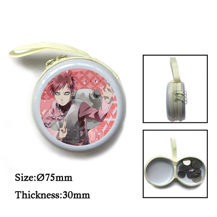 Naruto Anime Surrounding Sheet Zipper Zero Wallet Key Bag 75mm