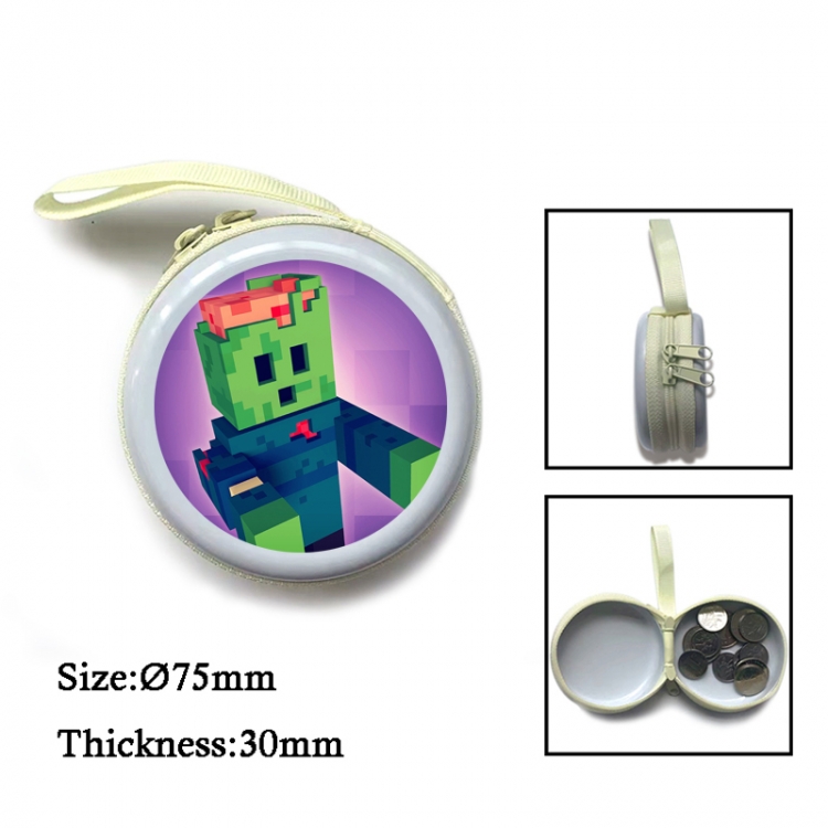 Minecraft Anime Surrounding Sheet Zipper Zero Wallet Key Bag 75mm