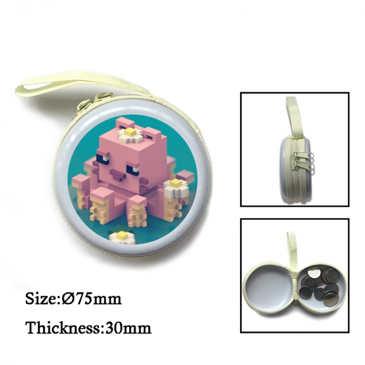 Minecraft Anime Surrounding Sheet Zipper Zero Wallet Key Bag 75mm