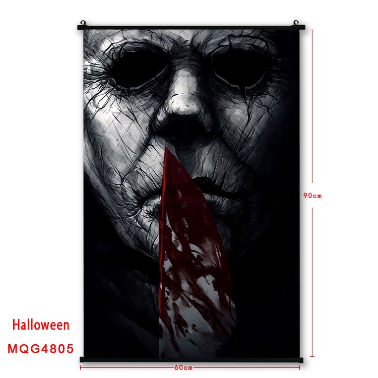 Halloween Anime black Plastic rod Cloth painting Wall Scroll 60X90CM MQG-4805