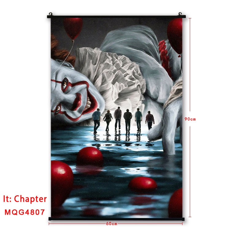 It: Chapter Anime black Plastic rod Cloth painting Wall Scroll 60X90CM  MQG-4807