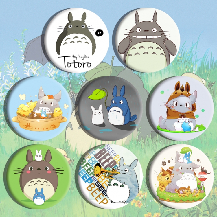 TOTORO Anime tinplate brooch badge a set of 8