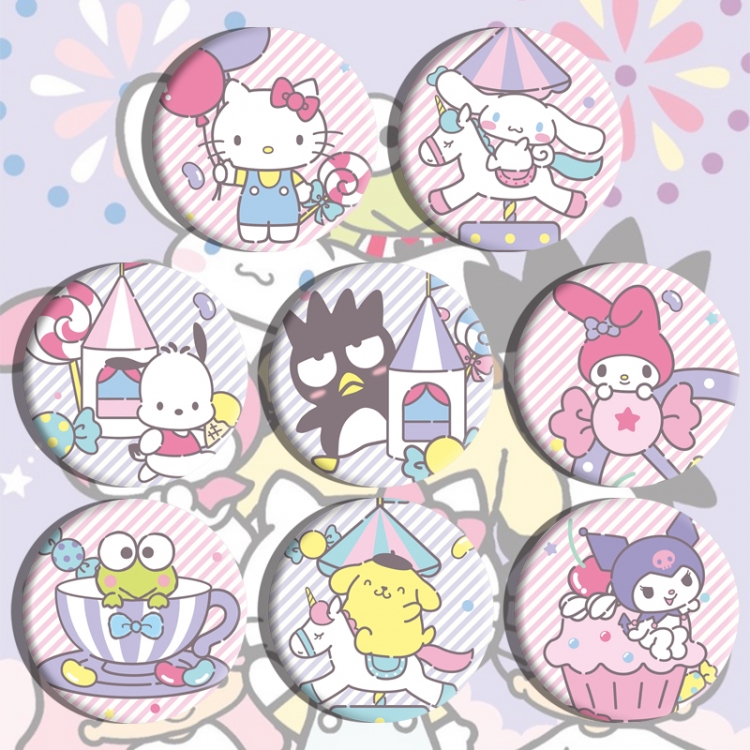 Sanrio Anime tinplate brooch badge a set of 8