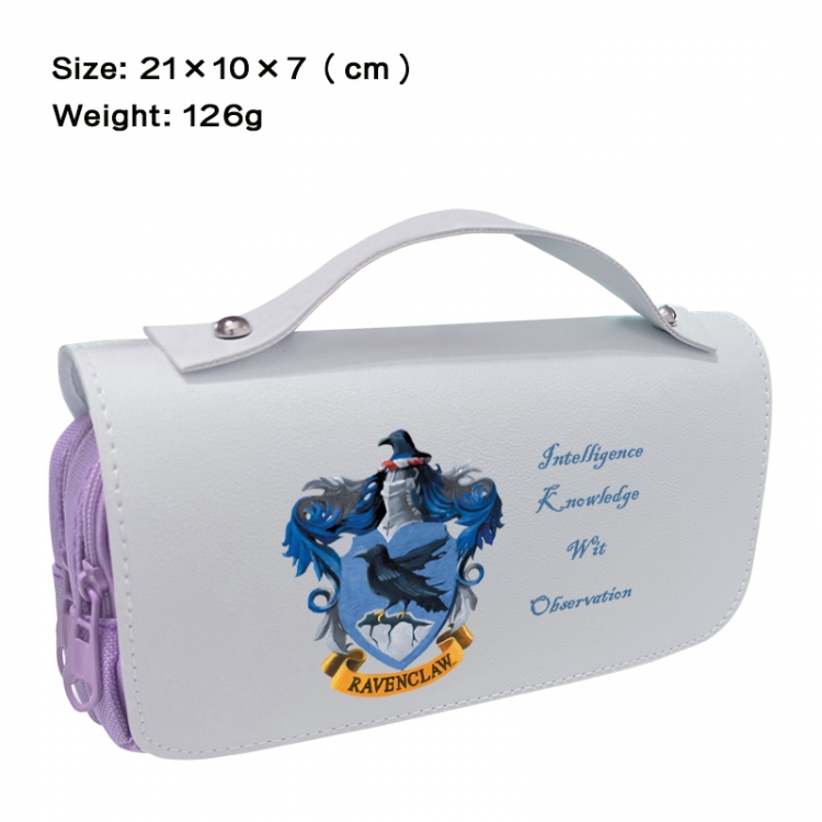 Harry Potter Anime PU canvas flip three color portable pen bag 21X10X7cm