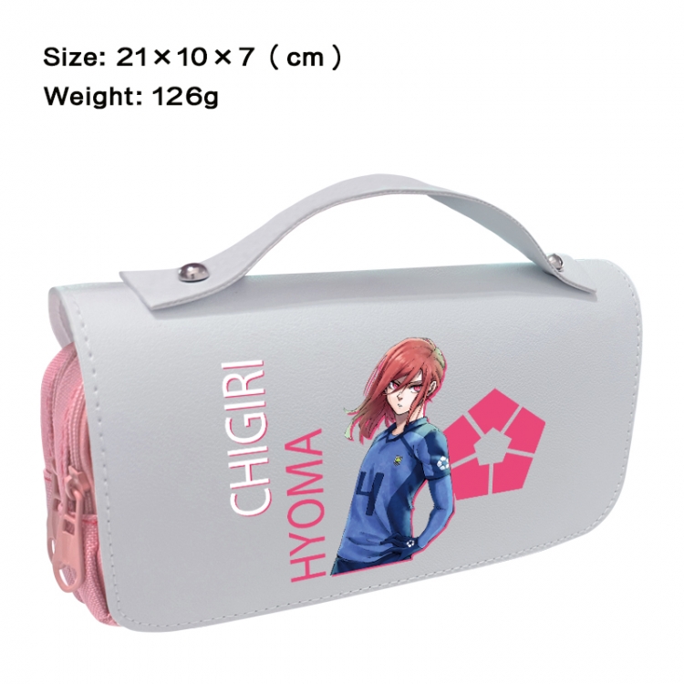 BLUE LOCK Anime PU canvas flip three color portable pen bag 21X10X7cm