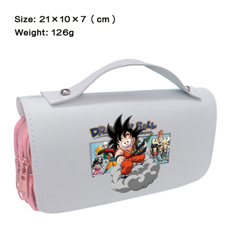 DRAGON BALL Anime PU canvas flip three color portable pen bag 21X10X7cm