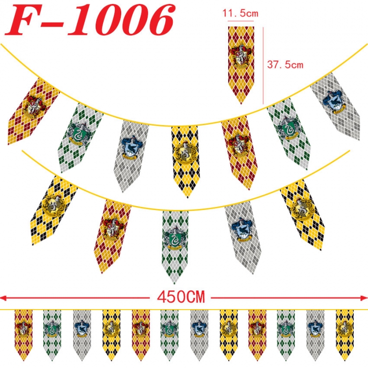 Harry Potter Anime Surrounding Christmas Halloween Inverted Triangle Flags 11.5x37.5cm F-1006