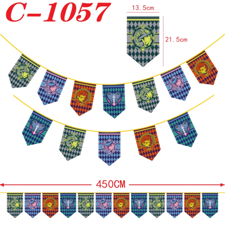 JoJos Bizarre Adventure Halloween Christmas String Flag Inverted Triangle Flag 13.5x21.5cm C-1057
