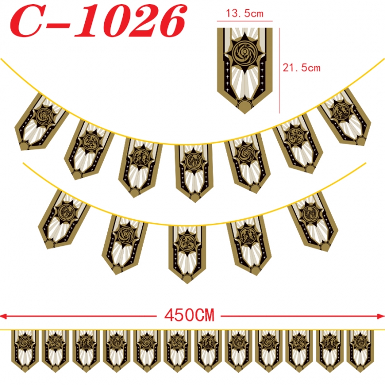 Honkai: Star Rail Halloween Christmas String Flag Inverted Triangle Flag 13.5x21.5cm  C-1026