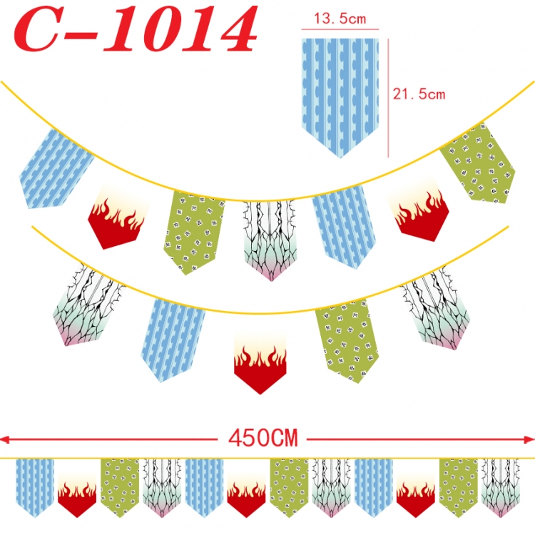 Demon Slayer Kimets Halloween Christmas String Flag Inverted Triangle Flag 13.5x21.5cm C-1014