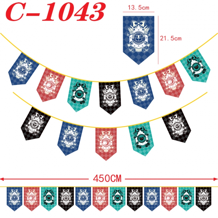 Lycoris Recoil Halloween Christmas String Flag Inverted Triangle Flag 13.5x21.5cm C-1043