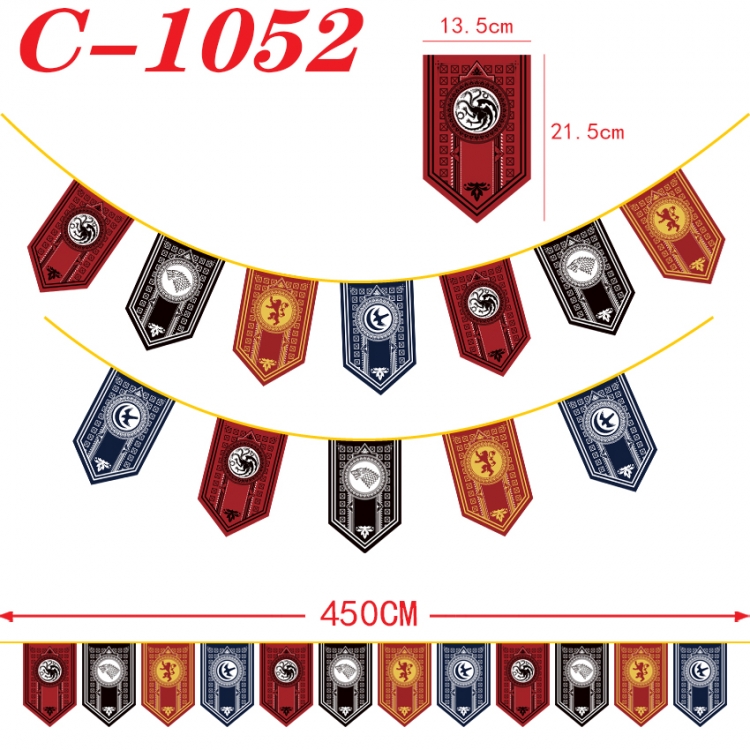 Game of Thrones Halloween Christmas String Flag Inverted Triangle Flag 13.5x21.5cm  C-1052