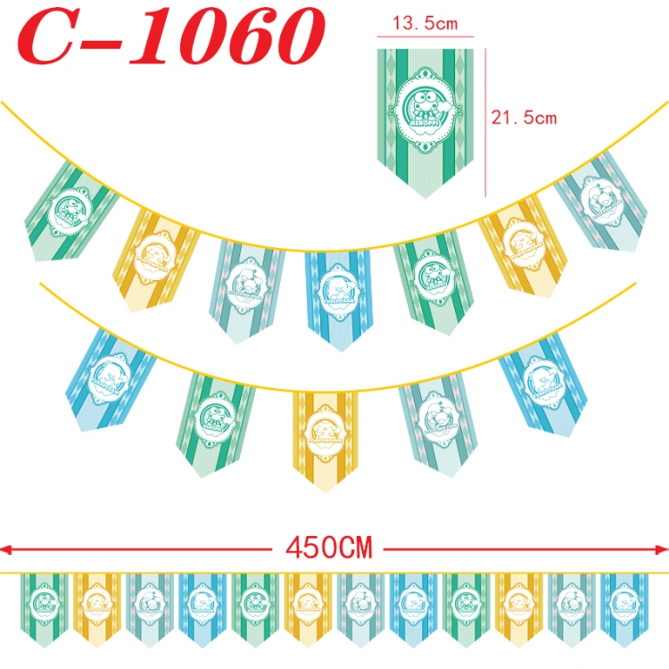 Sanrio Halloween Christmas String Flag Inverted Triangle Flag 13.5x21.5cm C-1060